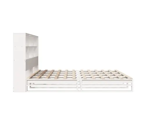 Gulta Ar Grāmatu Plauktu, Bez Matrača, 180X200 Cm, Masīvkoks Vidaxl