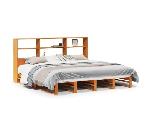 Riiuliga Voodi Ilma Madratsita, Vahapruun, 180X200cm Puit