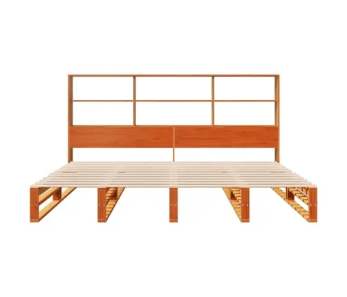 Lova Su Knygų Spinta Be Čiužinio, Rudas, 200X200cm Pušis