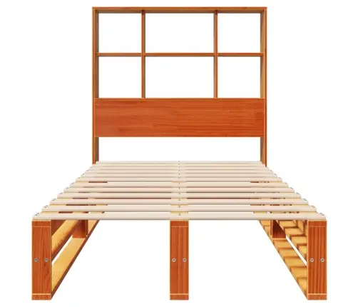 Lova Be Čiužinio/Su Knygų Lentyna, Ruda, 75X190cm Pušis