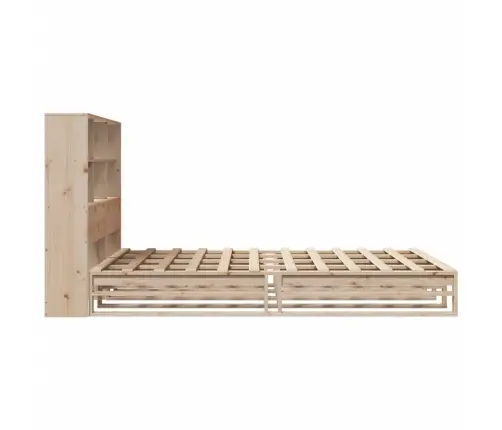 Gulta Ar Grāmatu Plauktu, Bez Matrača, 120X190 Cm, Masīvkoks Vidaxl