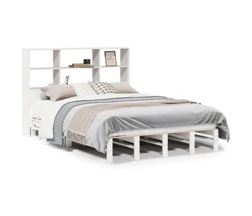 Gulta Ar Grāmatu Plauktu, Bez Matrača, 120X190 Cm, Masīvkoks Vidaxl