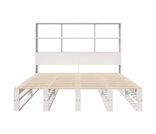 Gulta Ar Grāmatu Plauktu, Bez Matrača, 120X190 Cm, Masīvkoks Vidaxl