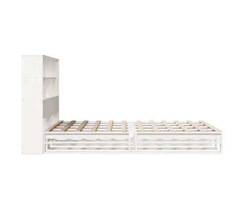 Gulta Ar Grāmatu Plauktu, Bez Matrača, 140X190 Cm, Masīvkoks Vidaxl