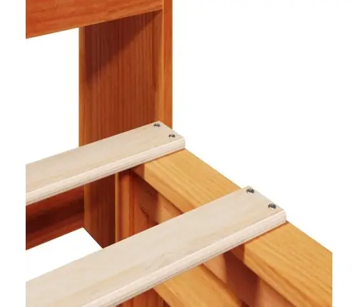 Gulta Ar Grāmatu Plauktu, Bez Matrača, 140X190 Cm, Masīvkoks Vidaxl