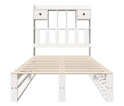 Gulta Ar Grāmatu Plauktu, Bez Matrača, 90X200 Cm, Priedes Koks Vidaxl