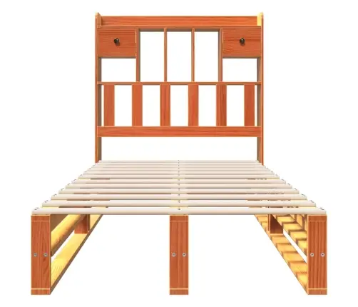 Gulta Ar Grāmatu Plauktu, Bez Matrača, 100X200 Cm, Priedes Koks Vidaxl