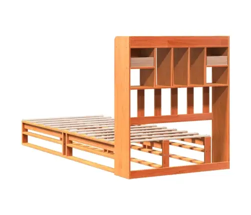 Gulta Ar Grāmatu Plauktu, Bez Matrača, 100X200 Cm, Priedes Koks Vidaxl