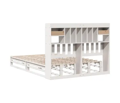 Gulta Ar Grāmatu Plauktu, Bez Matrača, 140X200 Cm, Priedes Koks Vidaxl