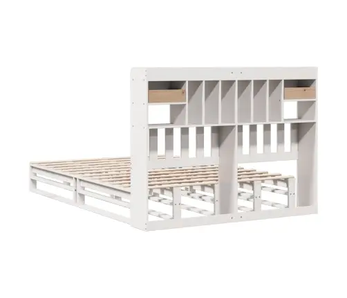 Gulta Ar Grāmatu Plauktu, Bez Matrača, 160X200 Cm, Priedes Koks Vidaxl