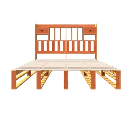 Gulta Ar Grāmatu Plauktu, Bez Matrača, 160X200 Cm, Priedes Koks Vidaxl