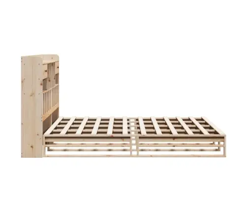 Gulta Ar Grāmatu Plauktu, Bez Matrača, 180X200 Cm, Priedes Koks Vidaxl