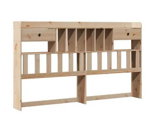 Gulta Ar Grāmatu Plauktu, Bez Matrača, 180X200 Cm, Priedes Koks Vidaxl