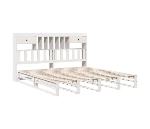 Gulta Ar Grāmatu Plauktu, Bez Matrača, 180X200 Cm, Priedes Koks Vidaxl