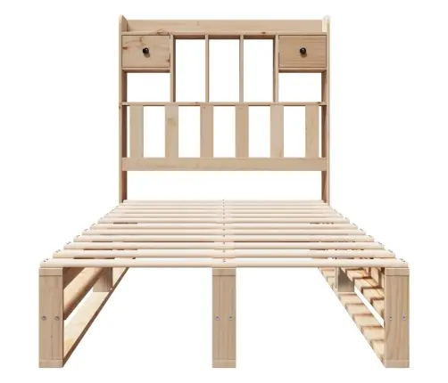 Lova Su Knygų Spinta Be Čiužinio, 90X190cm Pušies Masyvas