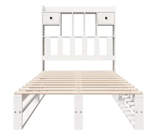 Gulta Ar Grāmatu Plauktu, Bez Matrača, 90X190 Cm, Priedes Koks Vidaxl