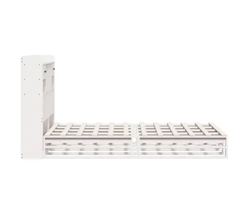 Gulta Ar Grāmatu Plauktu, Bez Matrača, 135X190 Cm, Priedes Koks Vidaxl