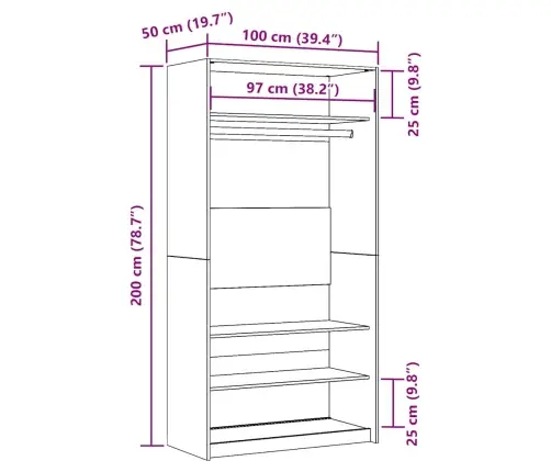 Garderoob Vana Puit 100 X 50 X 200 Cm Tehispuit Garderoob Vana Puit 100 X 50 X 200 Cm Tehispuit