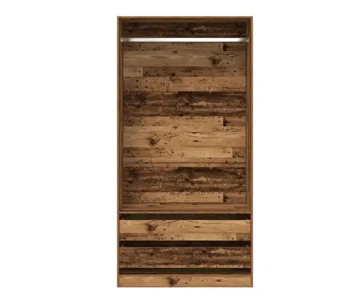 Skapis, 100X50X200 Cm, Veca Koka Krāsā, Inženierijas Koks Vidaxl