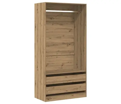 Drēbju Skapis, Koka Krāsa, 100X50X200 Cm, Inženierijas Koks Vidaxl