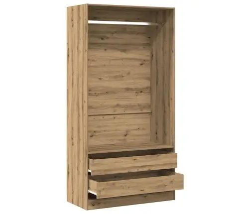 Drēbju Skapis, Koka Krāsa, 100X50X200 Cm, Inženierijas Koks Vidaxl