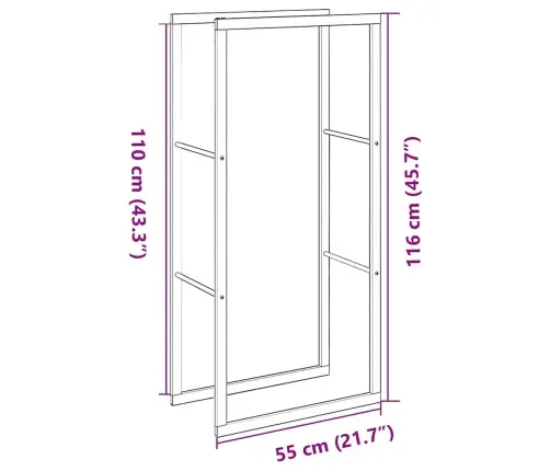 Malkas Plaukts Melns 55X30X116 Cm Tērauds Vidaxl