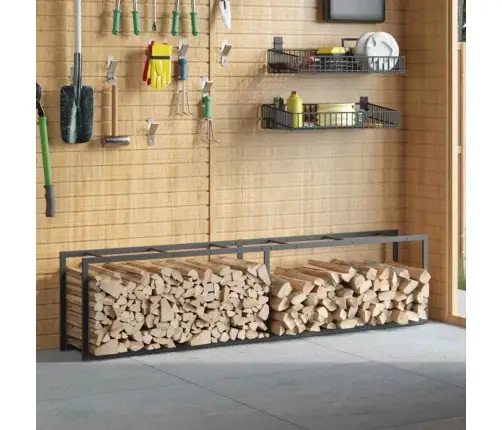 Küttepuude Rest, Must, 50X30X209 cm Teras