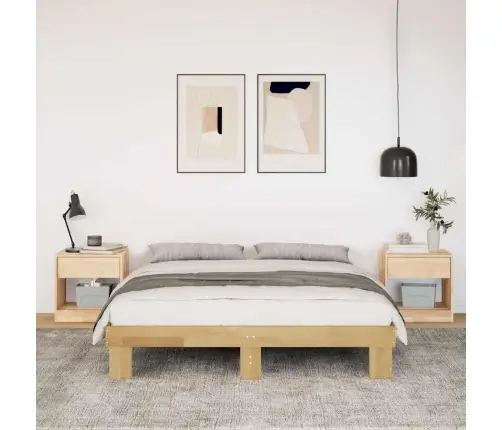 Gultas Rāmis Bez Matrača 140X190 Cm Masīvkoka Ozols Vidaxl