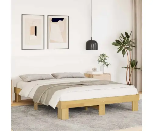 Gultas Rāmis Bez Matrača 140X190 Cm Masīvkoka Ozols Vidaxl