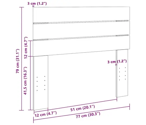 Voodipeats 75 Cm Täispuidust Tamm