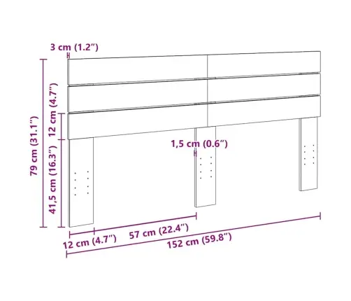 Peatsiplaat 150 cm Täispuidust, Tamm
