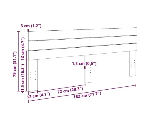 Galvgalis 180 Cm Masīvkoka Ozols Vidaxl