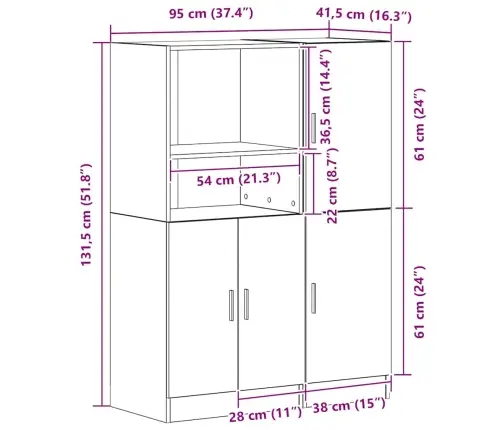 2-Daļīgs Virtuves Skapīšu Komplekts, Ozola, Inženierijas Koks Vidaxl