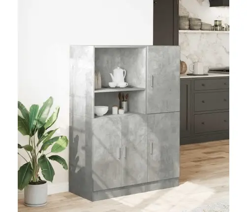 2-Daļīgs Virtuves Skapīšu Komplekts, Pelēks, Inženierijas Koks Vidaxl