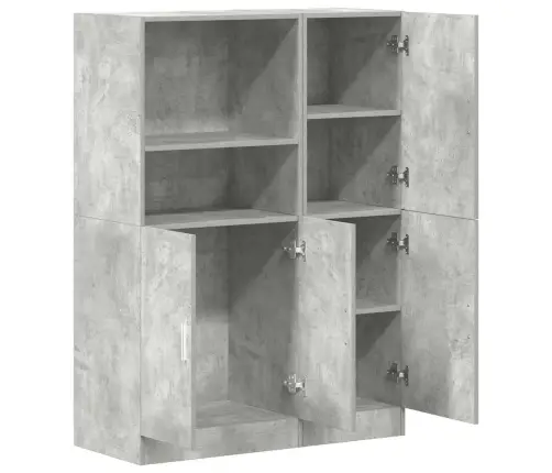 2-Daļīgs Virtuves Skapīšu Komplekts, Pelēks, Inženierijas Koks Vidaxl