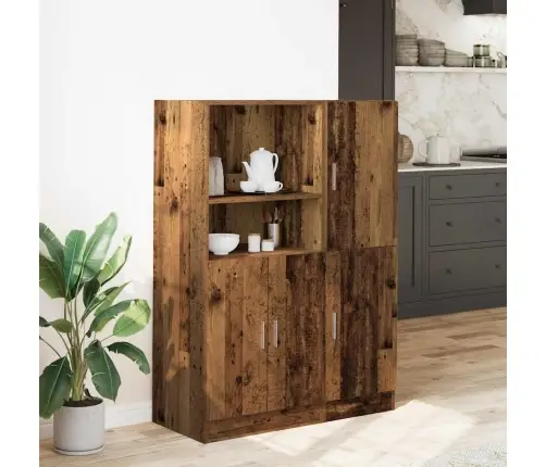 2-Daļīgs Virtuves Skapīšu Komplekts Veca Koka Inženierijas Koks Vidaxl