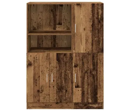 2-Daļīgs Virtuves Skapīšu Komplekts Veca Koka Inženierijas Koks Vidaxl