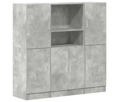 3-Daļīgs Virtuves Skapīšu Komplekts, Pelēks, Inženierijas Koks Vidaxl