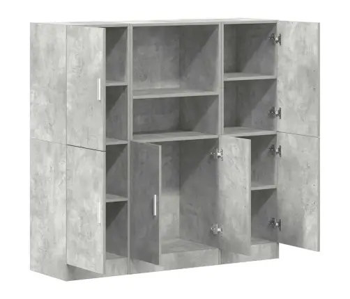 3-Daļīgs Virtuves Skapīšu Komplekts, Pelēks, Inženierijas Koks Vidaxl