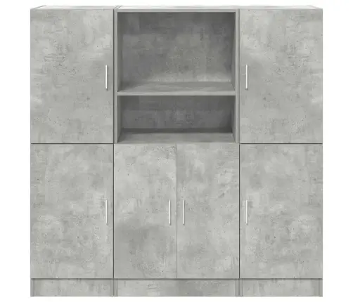 3-Daļīgs Virtuves Skapīšu Komplekts, Pelēks, Inženierijas Koks Vidaxl