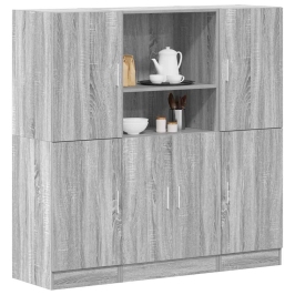 3-Osaline Vannitoakappide Komplekt, Hall Sonoma Tamm, Tehispuit