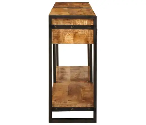 Konsoliniai Staliukai Su Stalčių 2 Pcs Ruda Kietas Mango Medis