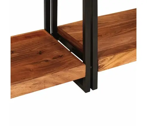 Konsoles Galds 2 Ar Atvilktni Ar Plauktu Ar Uzglabāšanu 2 Pcs Brūna Cietā Akāciju Koks Vidaxl