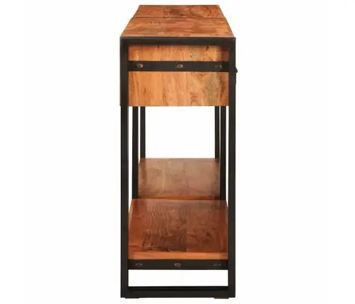 Konsoles Galds 2 Ar Atvilktni Ar Plauktu Ar Uzglabāšanu 2 Pcs Brūna Cietā Akāciju Koks Vidaxl