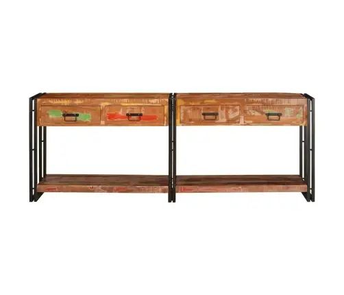 Konsoles Galdi 2 Pcs Daudzkrāsains Pārstrādāts Masīvkoks Vidaxl