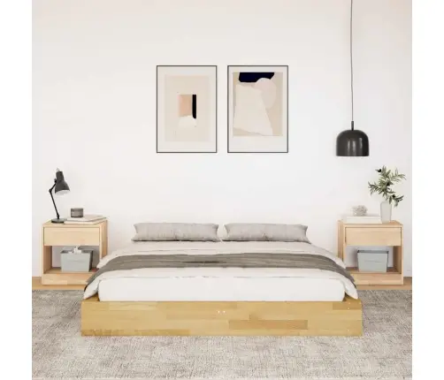 Gultas Rāmis Bez Matrača 140X200 Cm Masīvkoka Ozols Vidaxl