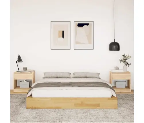 Voodiraam Ilma Madratsita 140X190 Cm Täispuidust Tamm