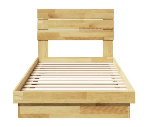 Voodiraam Peatsiga Ilma Madratsita 80X200 Cm Täispuidust Tamm