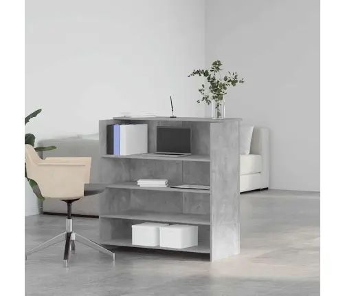 Reģistratūra, Betona Pelēks, 100X50X103,5 Cm, Inženierijas Koks Vidaxl