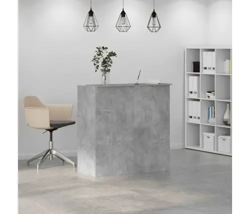 Reģistratūra, Betona Pelēks, 100X50X103,5 Cm, Inženierijas Koks Vidaxl